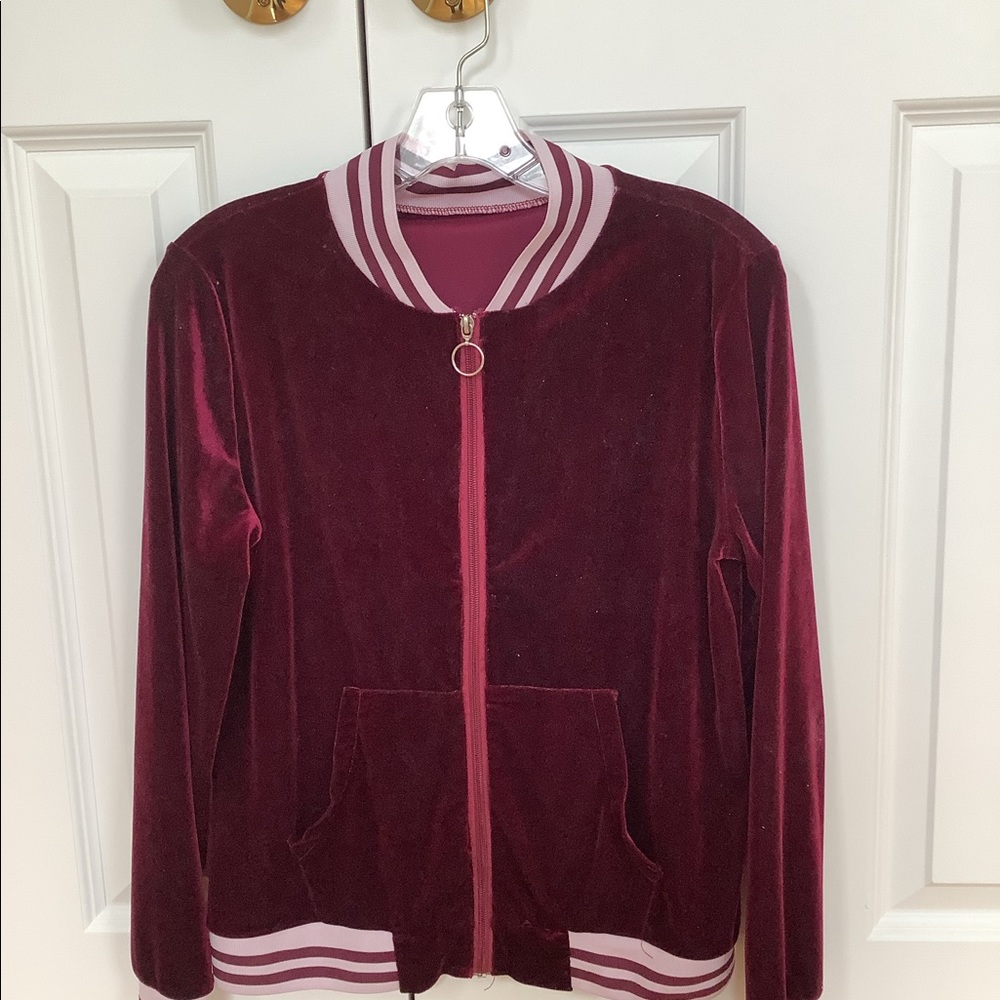 Burgundy Velour Women’s Tracksuit